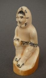 Vintage ivory hunter with scrimshaw