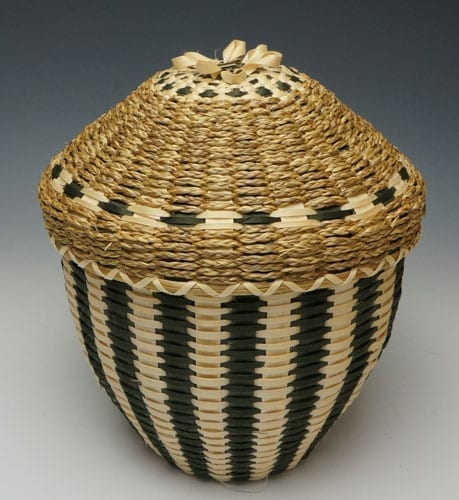 Sweetgrass Flat Lidded Basket