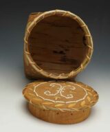 Barry Dana etched birchbark basket