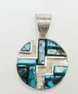 Earl Plummer raised turquoise maze pendant