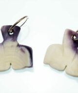 Elizabeth James-Perry Hand Sculpted Wampum Whale Tail Earrings