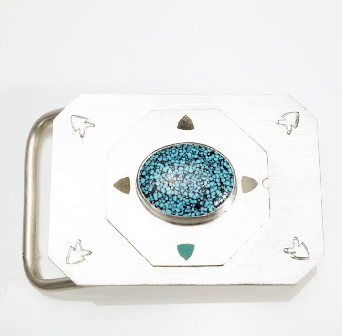 Amelia Joe-Chandler Kingman Turquoise Hogan Belt Buckle