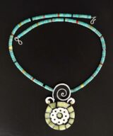 Mary Tafoya Yellow Serpentine Mosaic Necklace