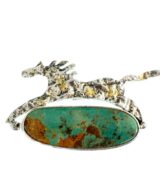 Cheryl Arviso Horse Pendant with Turquoise