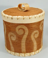 Aron Griffith Native American Large Birch Bark Basket Maliseet Art