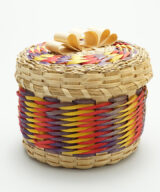 Passamaquoddy Clara Keezer 4 inch multi-color basket ME00559-1