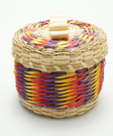 Passamaquoddy Clara Keezer 4 inch multi-color basket ME00559-2