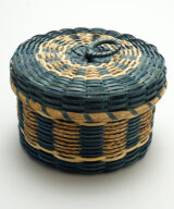 Wabanaki Baskets Round 4 Inch Basket with Braided Sweetgrass