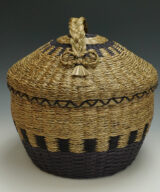 Deborah Gabriel Brooks Passamaquoddy Work Basket Braided Sweetgrass Wabanaki baskets ME00572-2