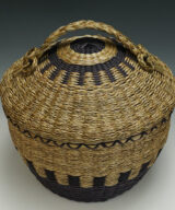 Deborah Gabriel Brooks Passamaquoddy Work Basket Braided Sweetgrass Wabanaki Baskets