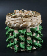 Kenny Keezer Passamaquoddy Green Curl Basket ME00610b-1