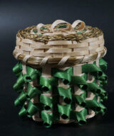 Kenny Keezer Passamaquoddy Basket Green Curls