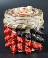 Kenny Keezer Passamaquoddy Red and Black Curl Basket ME00610a-2