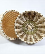 Eric Otter Bacon Passamaquoddy 4 inch Fine Weave Black Ash Acorn Basket