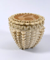 Eric Otter Bacon Passamaquoddy Ash and Birch Bark Curl Basket