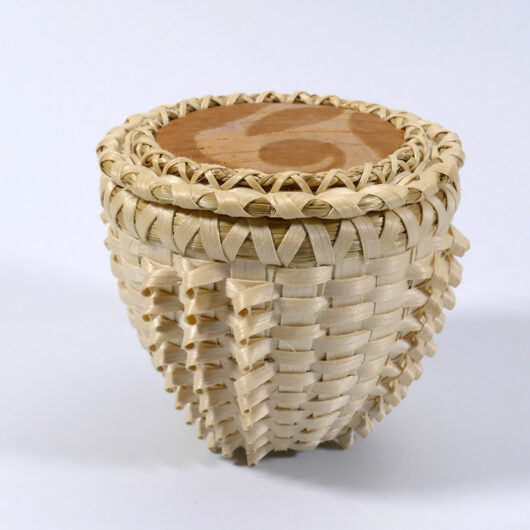 Eric Otter Bacon Passamaquoddy Ash and Birch Bark Curl Basket