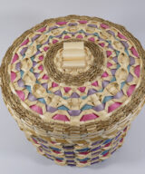 Rocky Keezer Passamaquoddy Multi-colored Basket Wabanaki ME00750-2