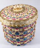 Rocky Keezer Passamaquoddy Multi-colored Basket Wabanaki ME00750-3