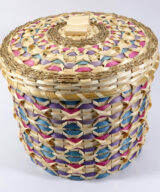 Rocky Keezer Passamaquoddy Multi-colored Basket Wabanaki ME00750-4