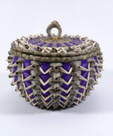 Sarah Sockbeson Medium Purple Urchin Basket Penobscot Wabanaki