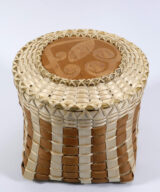Eric Otter Bacon Passamaquoddy Square to Round Ash and Birch Bark Basket