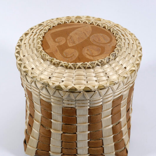 Eric Otter Bacon Passamaquoddy Square to Round Ash and Birch Bark Basket