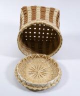 Wabanaki Black Ash Incised Birch Bark Basket Passamaquoddy ME00742-7