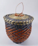 Carrie Hill Akwesasne Mohawk black ash basket ME00755-1