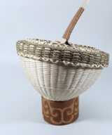 Eric Otter Bacon Passamaquoddy Ash Sweetgrass and Birch Bark Acorn Basket